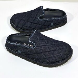 Birkenstock 1774 Eliscu Quilted Denim Slide Clogs Mules Dark Wash Denim 6 37 NEW